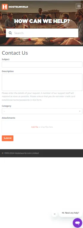 Old Help Centre mobile design alternate view